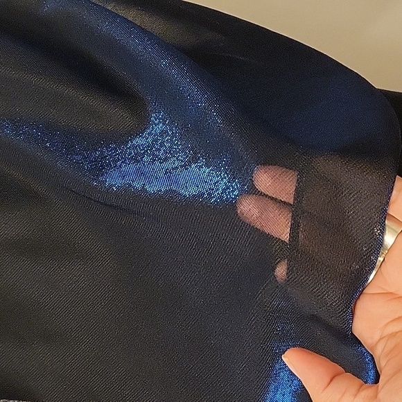 Patra Petite Blue Shiny metallic dress size 6 - Picture 5 of 8